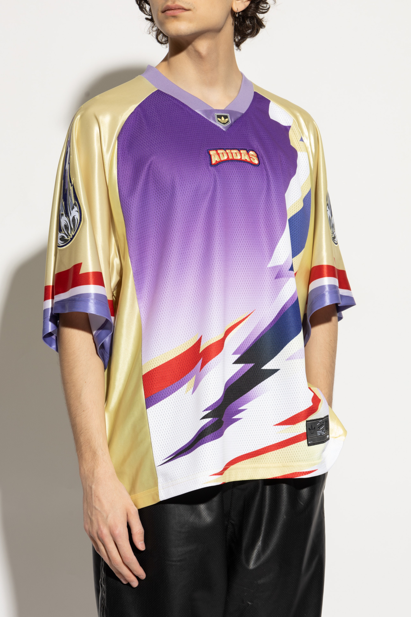 adidas Originals Tシャツ 半袖 Ⅴネック ロゴ メッシュ adidas ポロシャツ ポロ アディカラー フットボール ジャカード